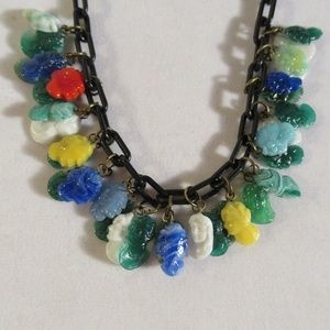VTG GLASS CAMEO CHARM NECKLACE 1930 JAPAN OOAK